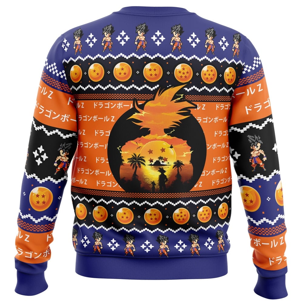 Beautiful Sunset Dragon Ball Z Ugly Christmas Sweater - Image 2