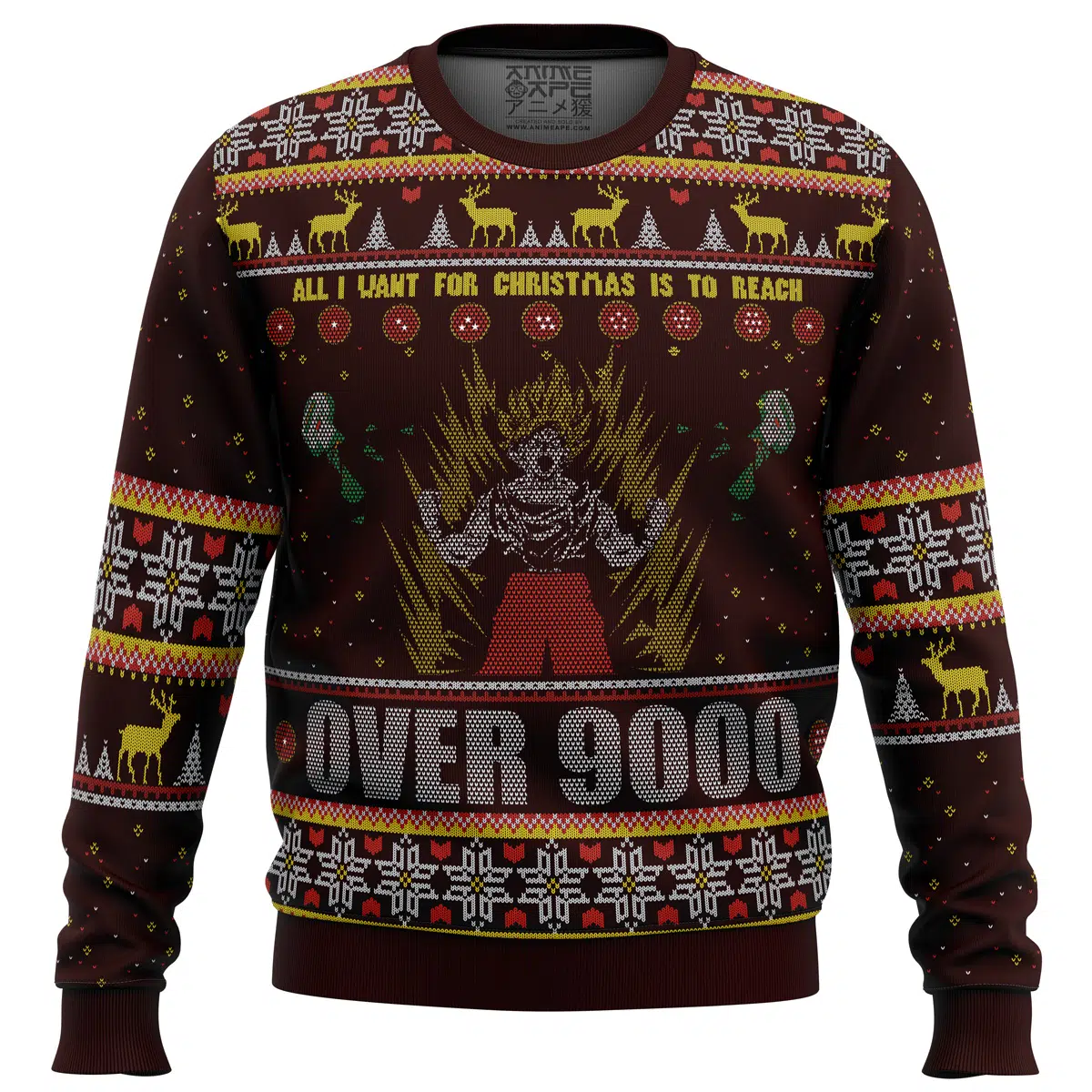 Dragon Ball Z Goku Over 9000 Dragon Ball Z Ugly Christmas Sweater